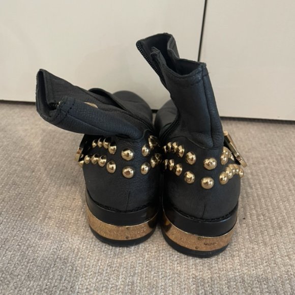 Vince Camuto Black Windetta Studded Leather Ankle Boots Booties - Picture 3 of 4